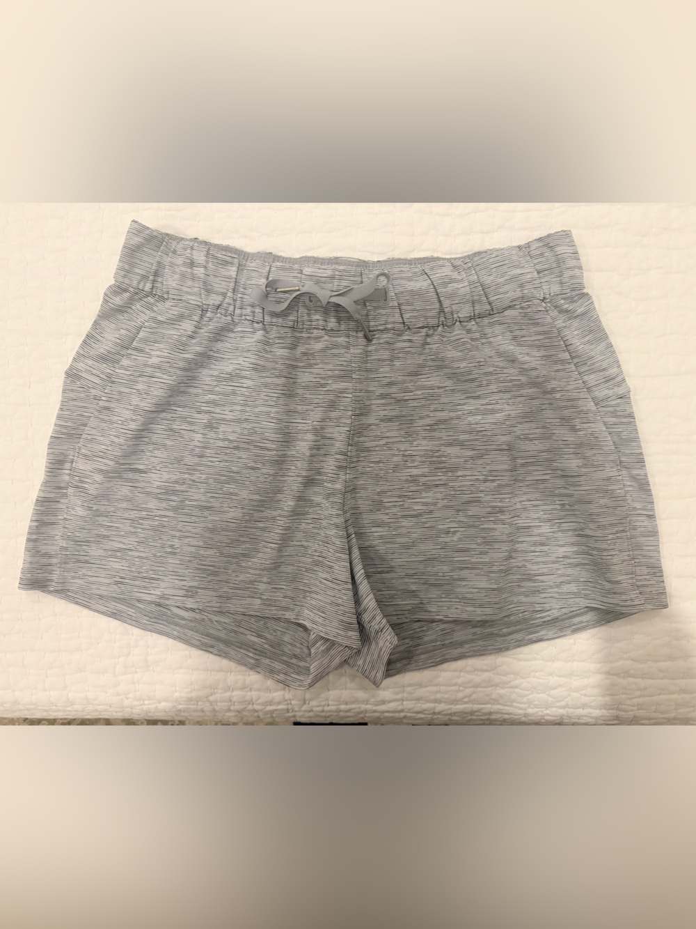 lululemon athletica Heather Light Gray Athletic Lounge Shorts